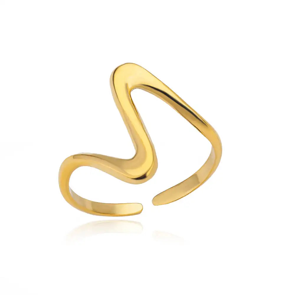 Stainless Steel Rings for Women Waterproof Open Gold Color Ring Wedding Couple Band Jewelry Gifts Free Shipping Items anillos - Grace Beauty H&C