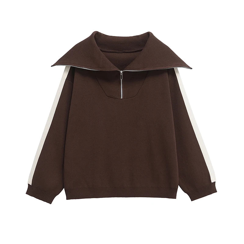 Women Fashion 2 Piece Set Brown Pullover Sweatshirts - Grace Beauty H&C