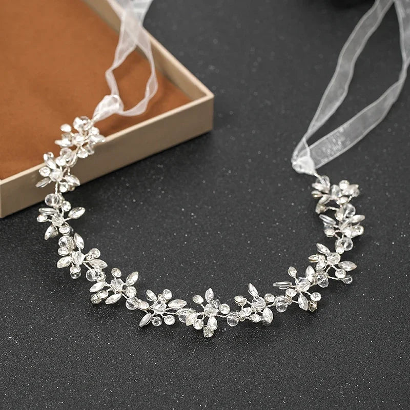 Silver Color Headbands For Women Bride Handmade Crystal Rhinestone Tiaras Hairbands Wedding Hair Accessories Queen Headband Gift - Grace Beauty H&C