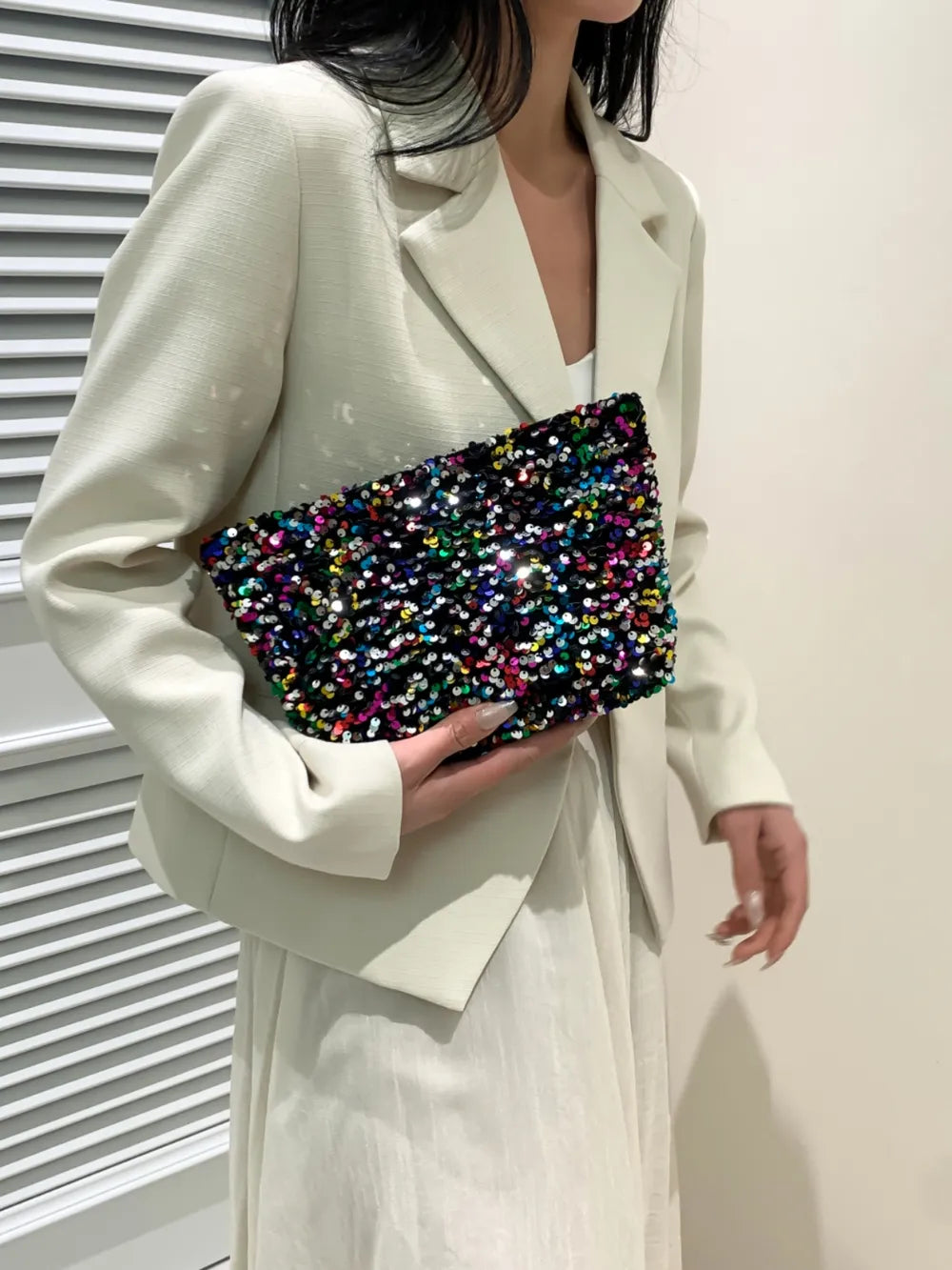 Sequin Clutch with Zipper - Grace Beauty H&C