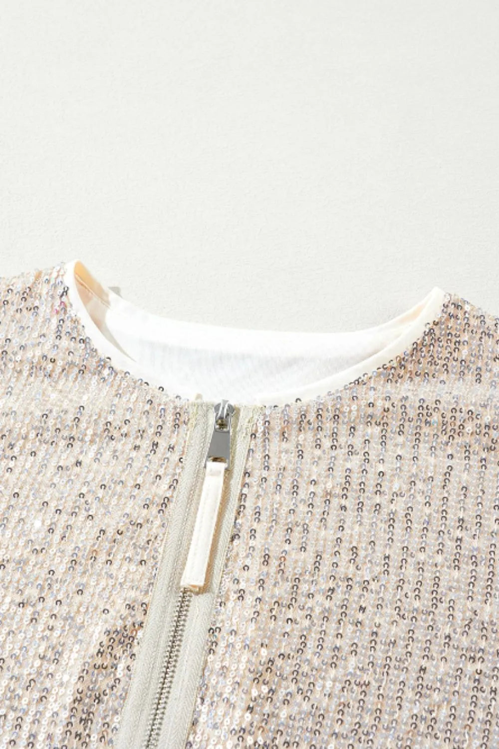 Sequin Zip Up Long Sleeve Jacket - Grace Beauty H&C