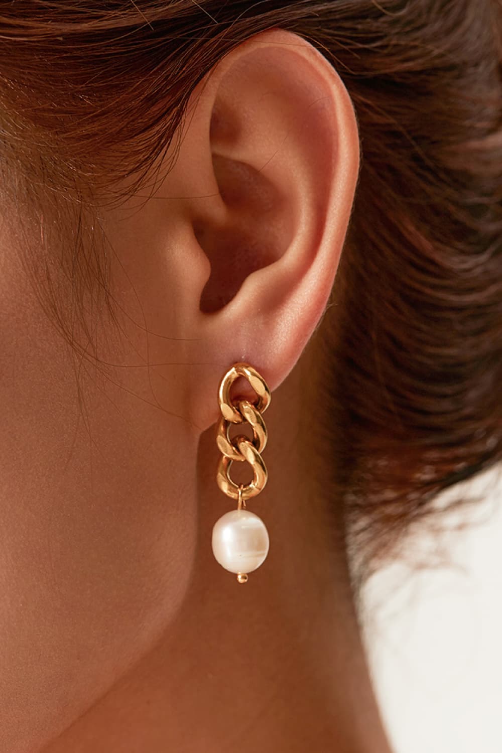 Stainless Steel Pearl Earrings – Elegant Classic Jewelry for Women - Grace Beauty H&C