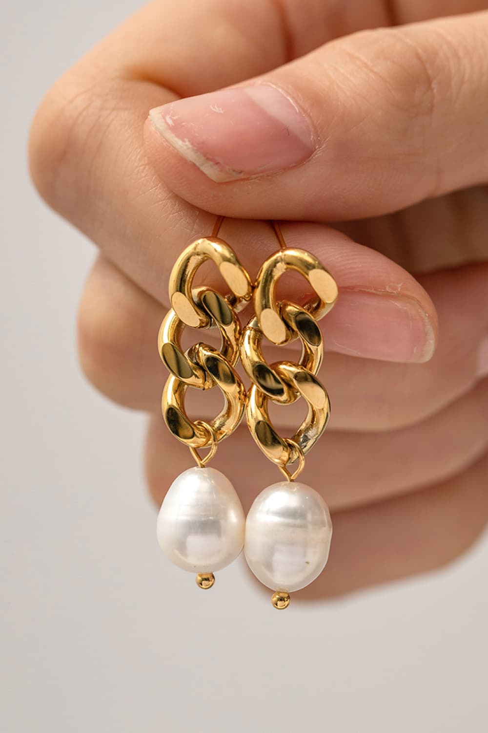 Stainless Steel Pearl Earrings – Elegant Classic Jewelry for Women - Grace Beauty H&C