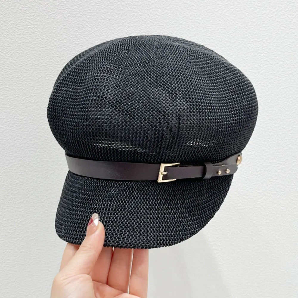 Straw Woven Buckle Hat - Grace Beauty H&C