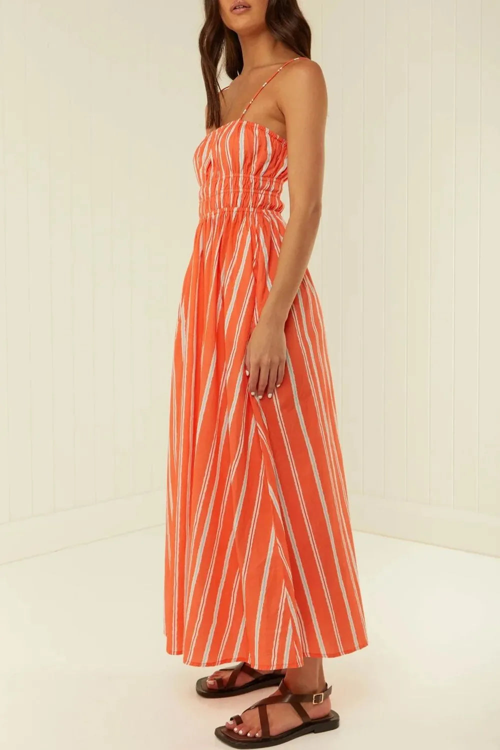 Striped Square Neck Cami Dress - Grace Beauty H&C