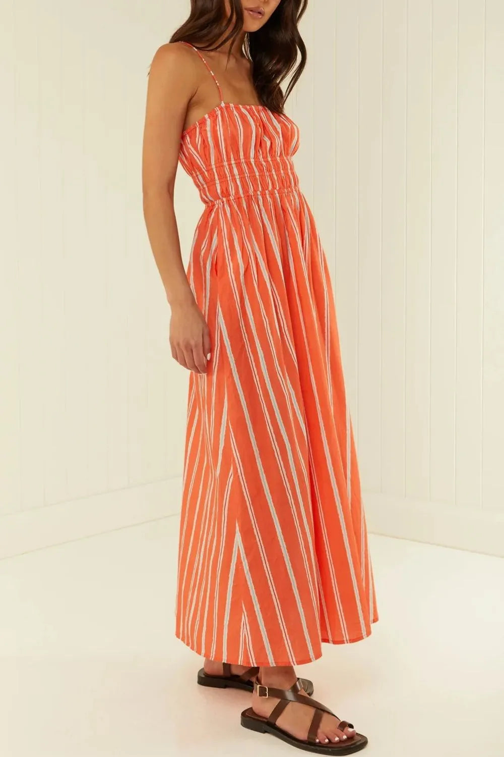 Striped Square Neck Cami Dress - Grace Beauty H&C