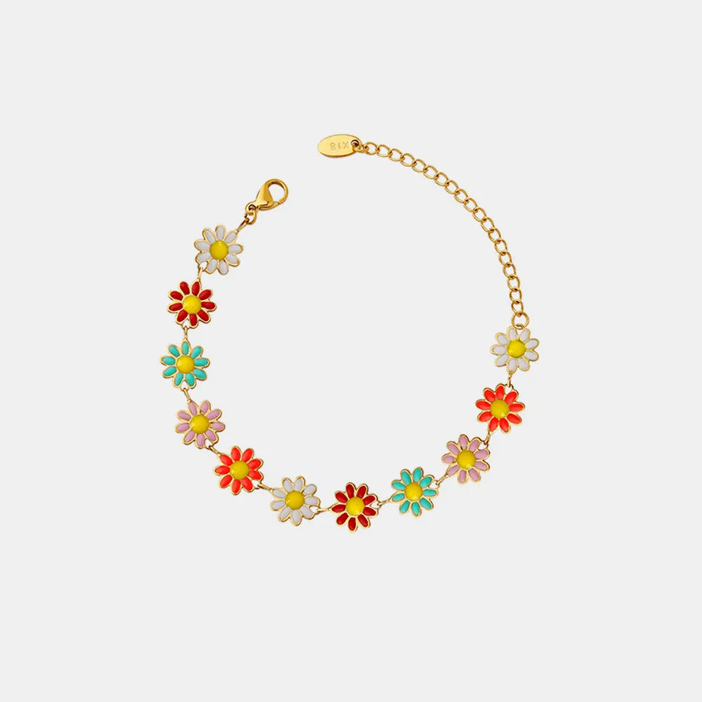 Titanium Steel Oil Drip Flower Bracelet - Grace Beauty H&C