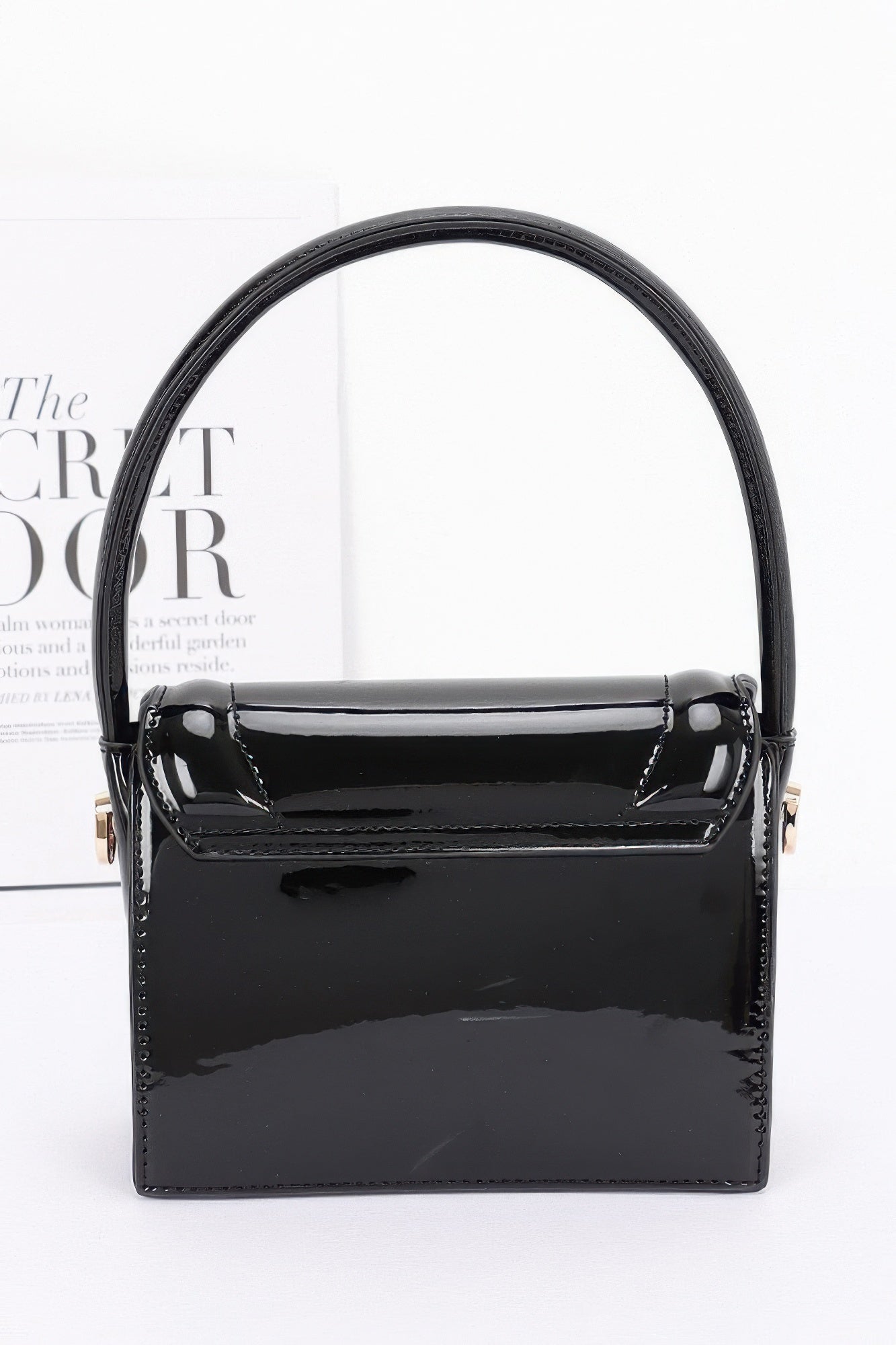 Enamel Top Handle Flap Bag - Grace Beauty H&C