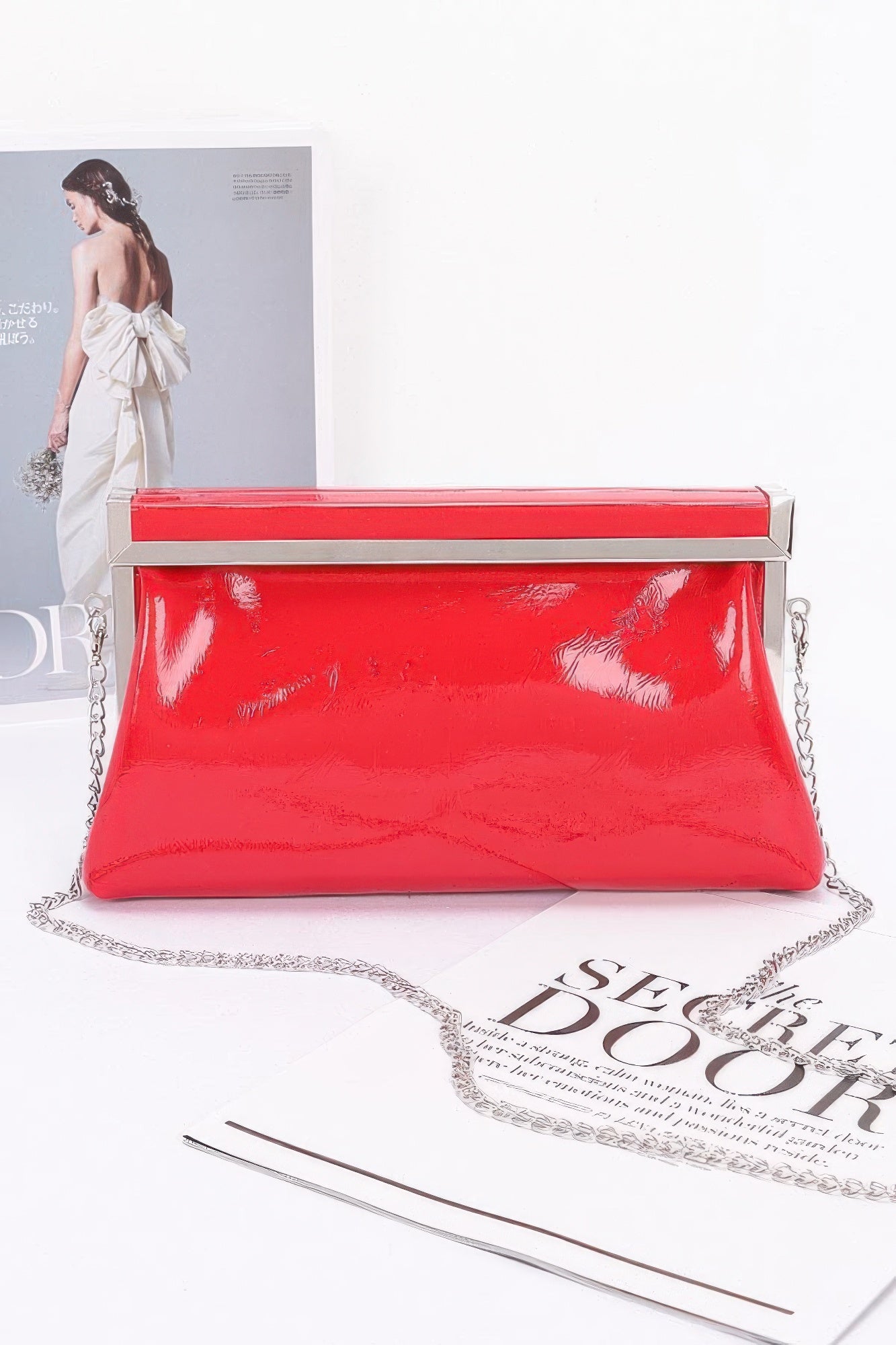 Patent Leather Frame Clutch Bag - Grace Beauty H&C