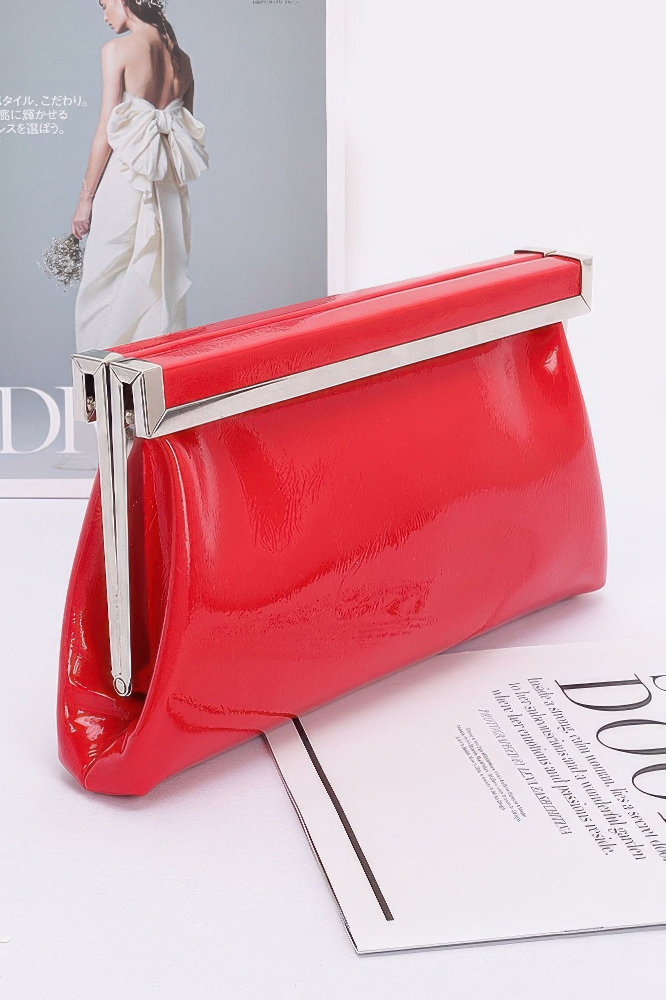 Patent Leather Frame Clutch Bag - Grace Beauty H&C