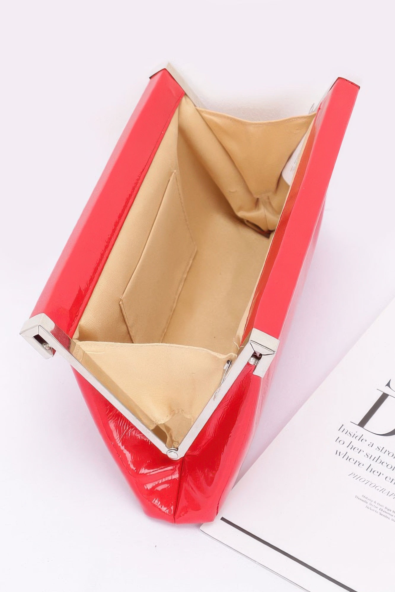 Patent Leather Frame Clutch Bag - Grace Beauty H&C