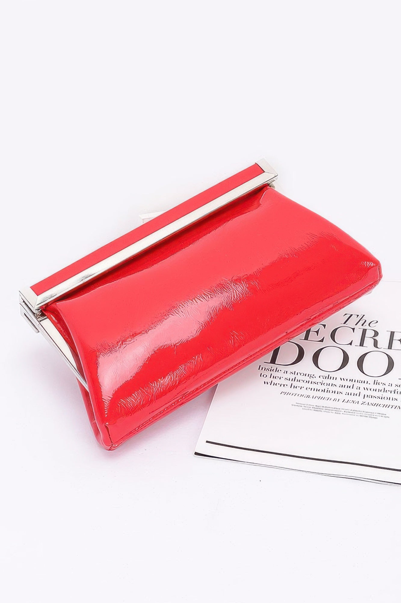 Patent Leather Frame Clutch Bag - Grace Beauty H&C
