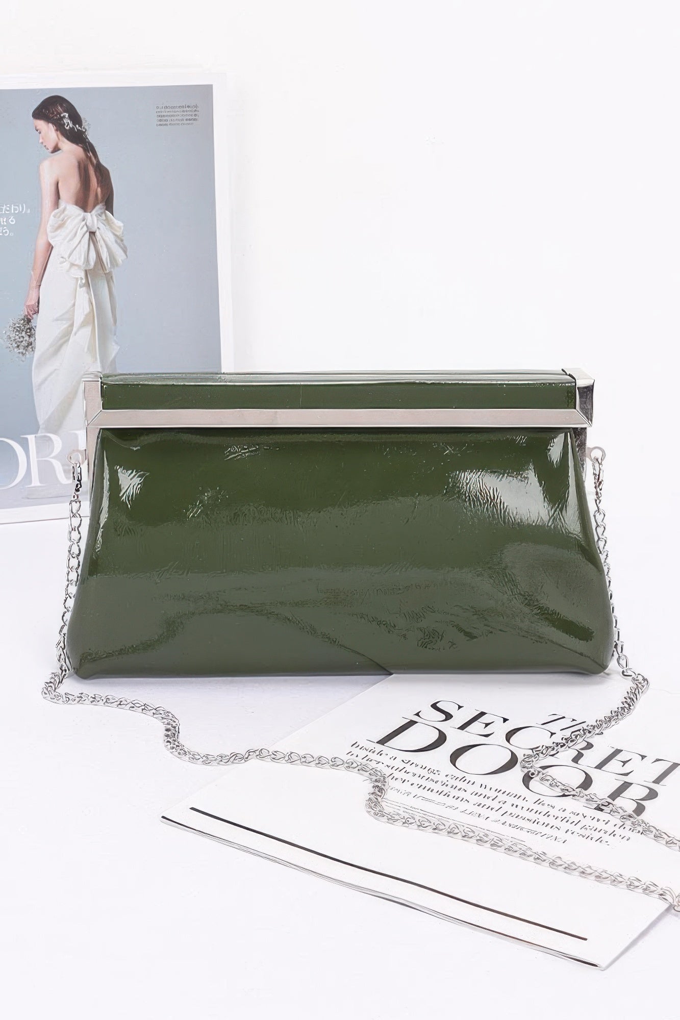 Patent Leather Frame Clutch Bag - Grace Beauty H&C