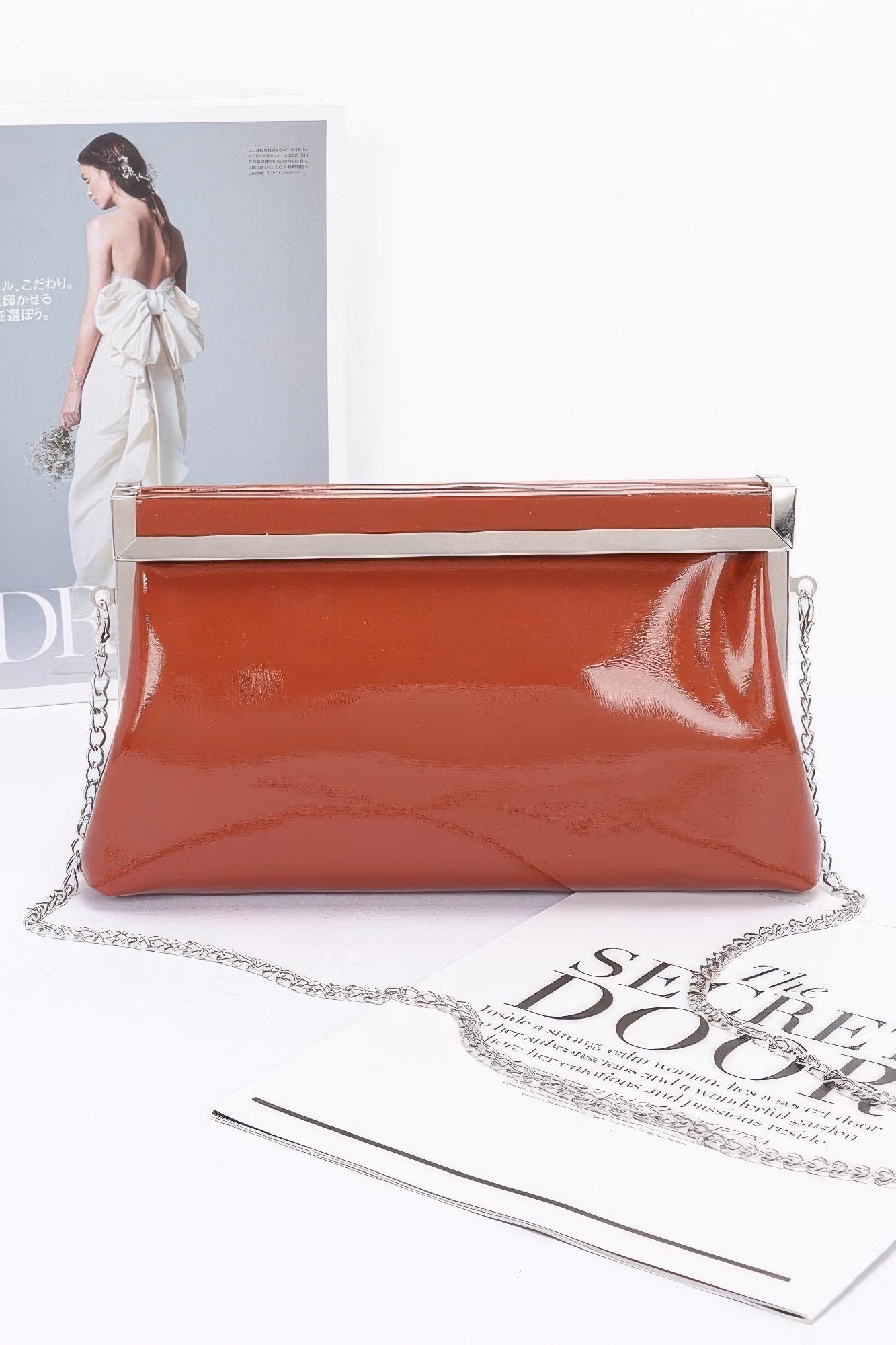 Patent Leather Frame Clutch Bag - Grace Beauty H&C