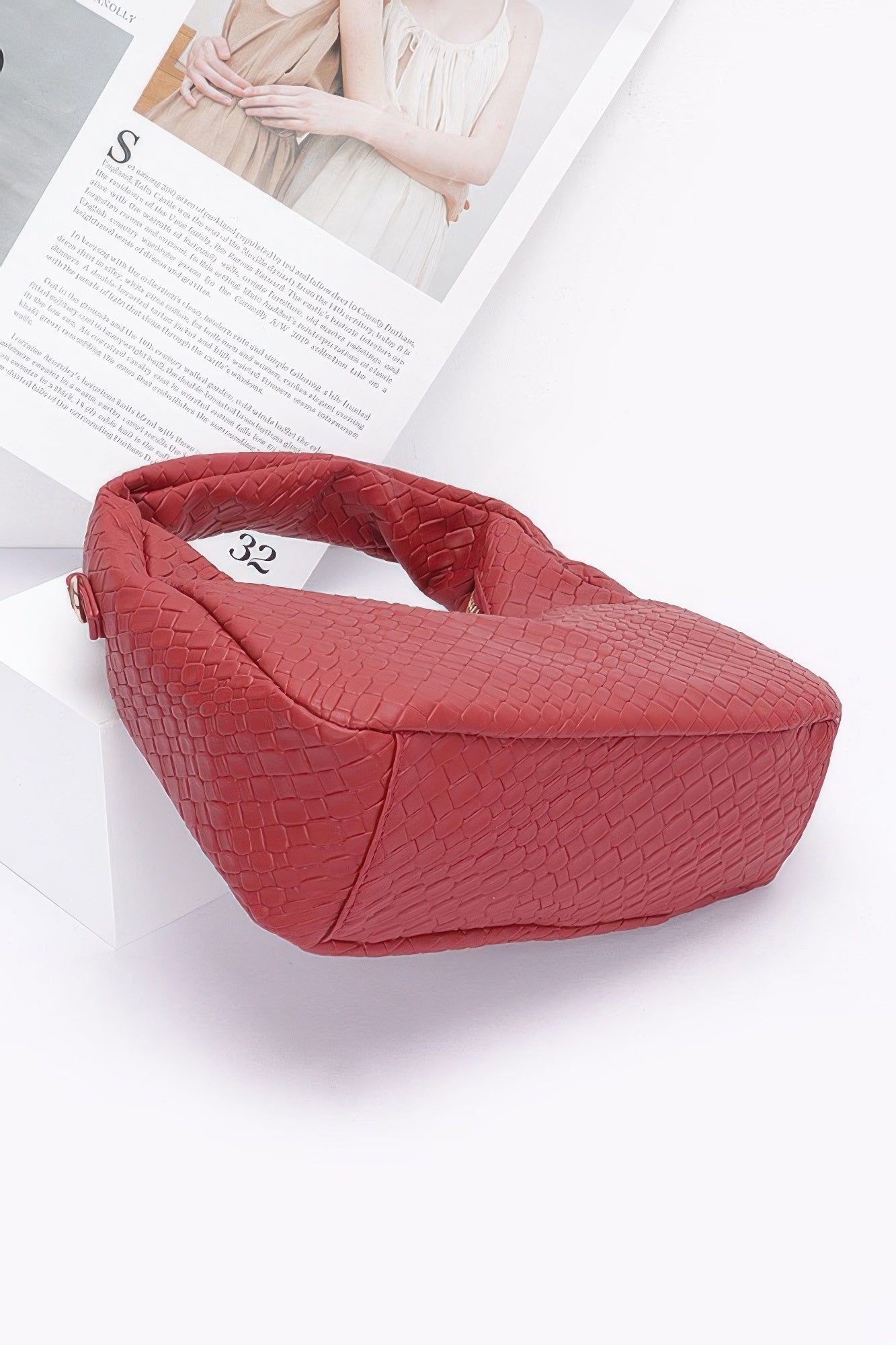 Embossed Faux Leather Hobo Bag - Grace Beauty H&C