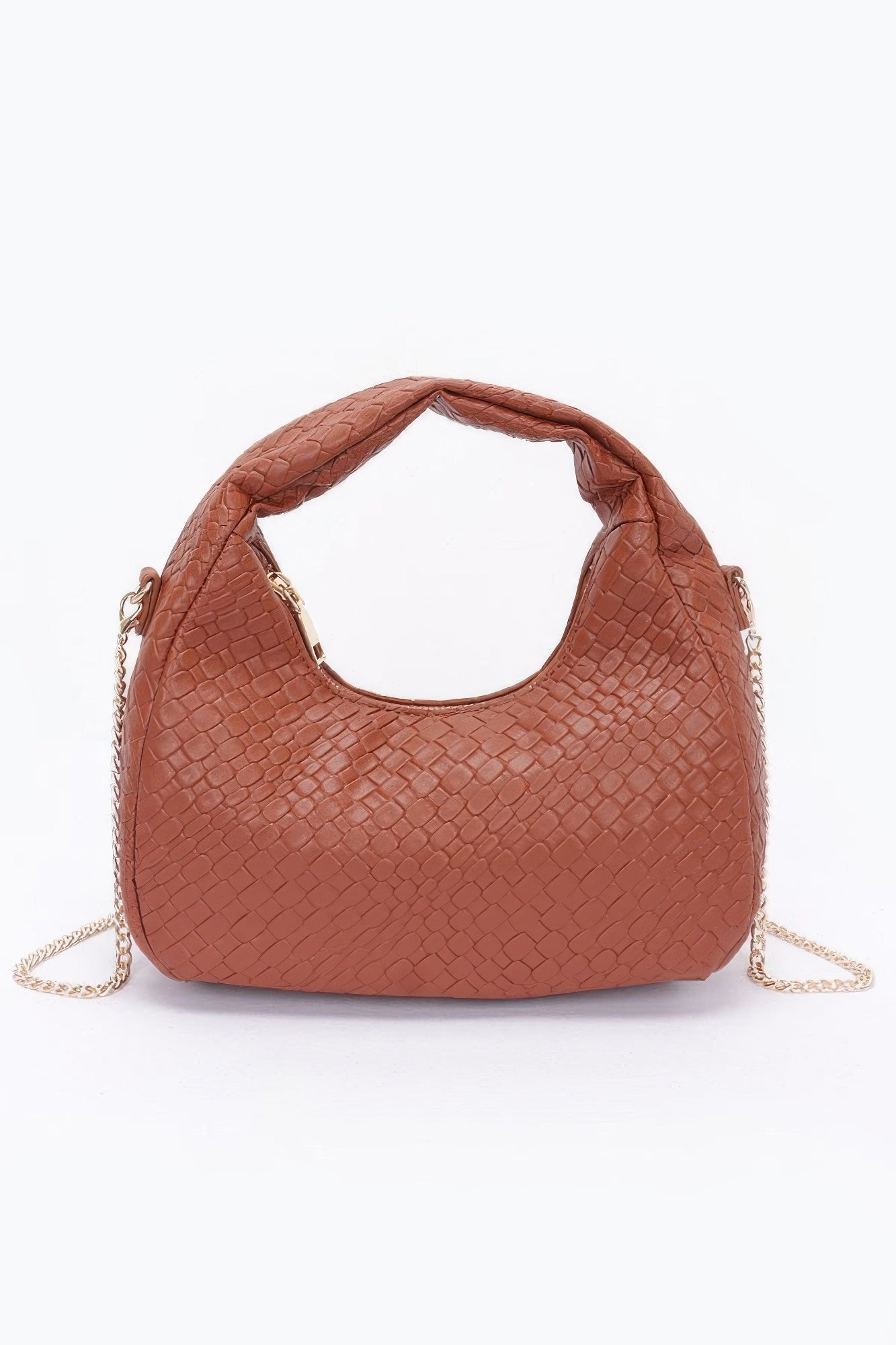 Embossed Faux Leather Hobo Bag - Grace Beauty H&C