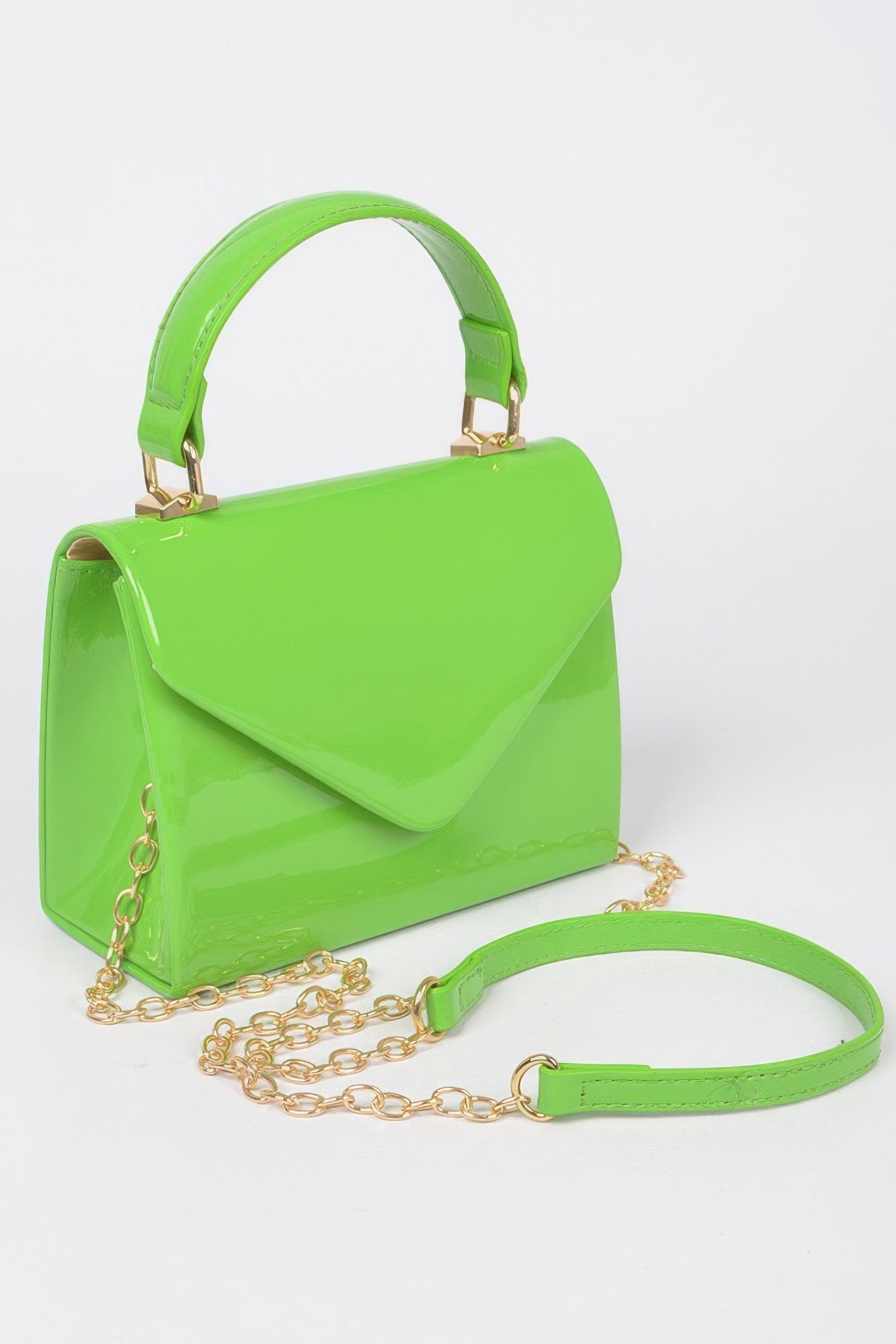 Enamel Faux Leather Top Handle Bag - Grace Beauty H&C