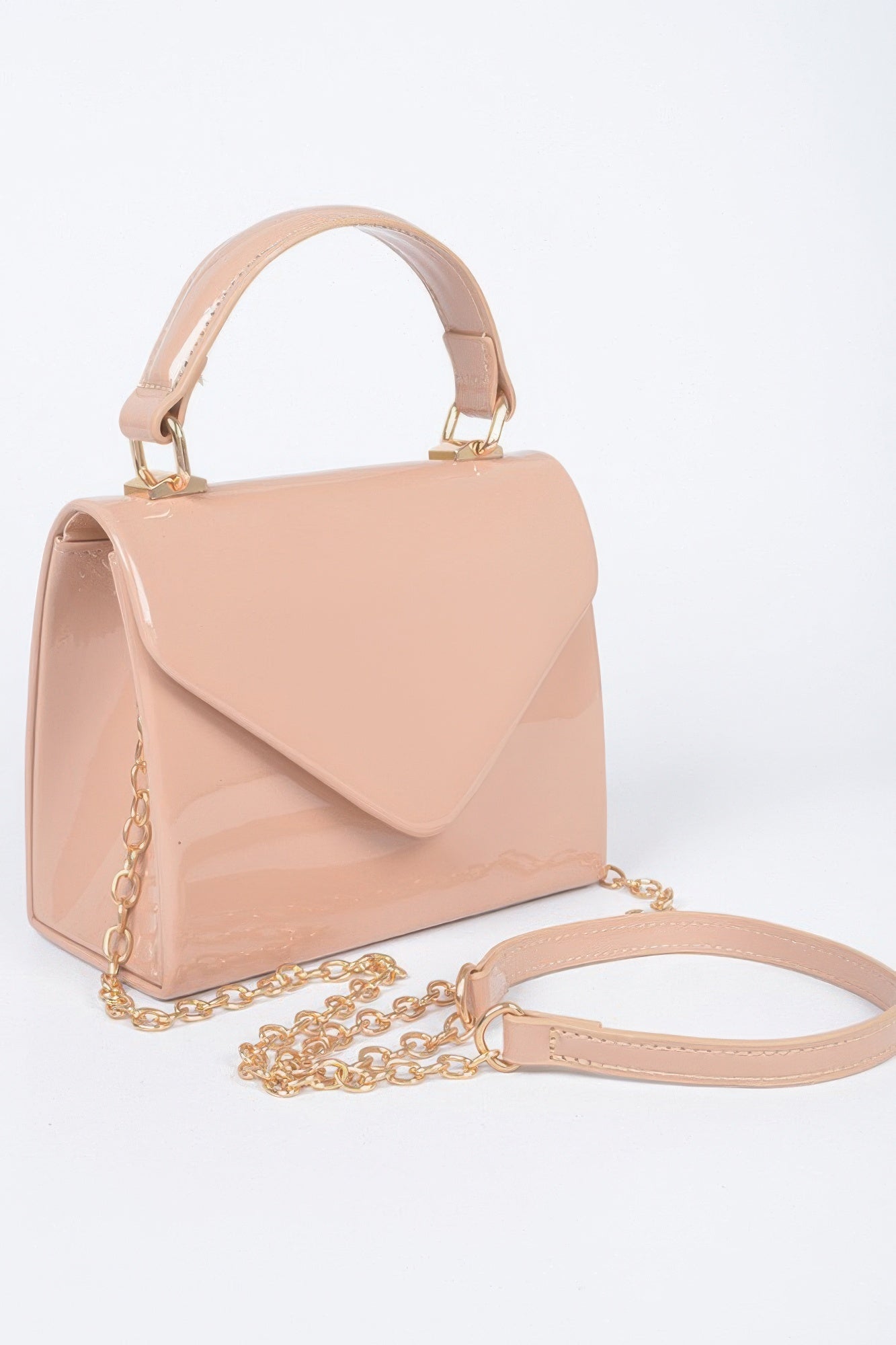 Enamel Faux Leather Top Handle Bag - Grace Beauty H&C