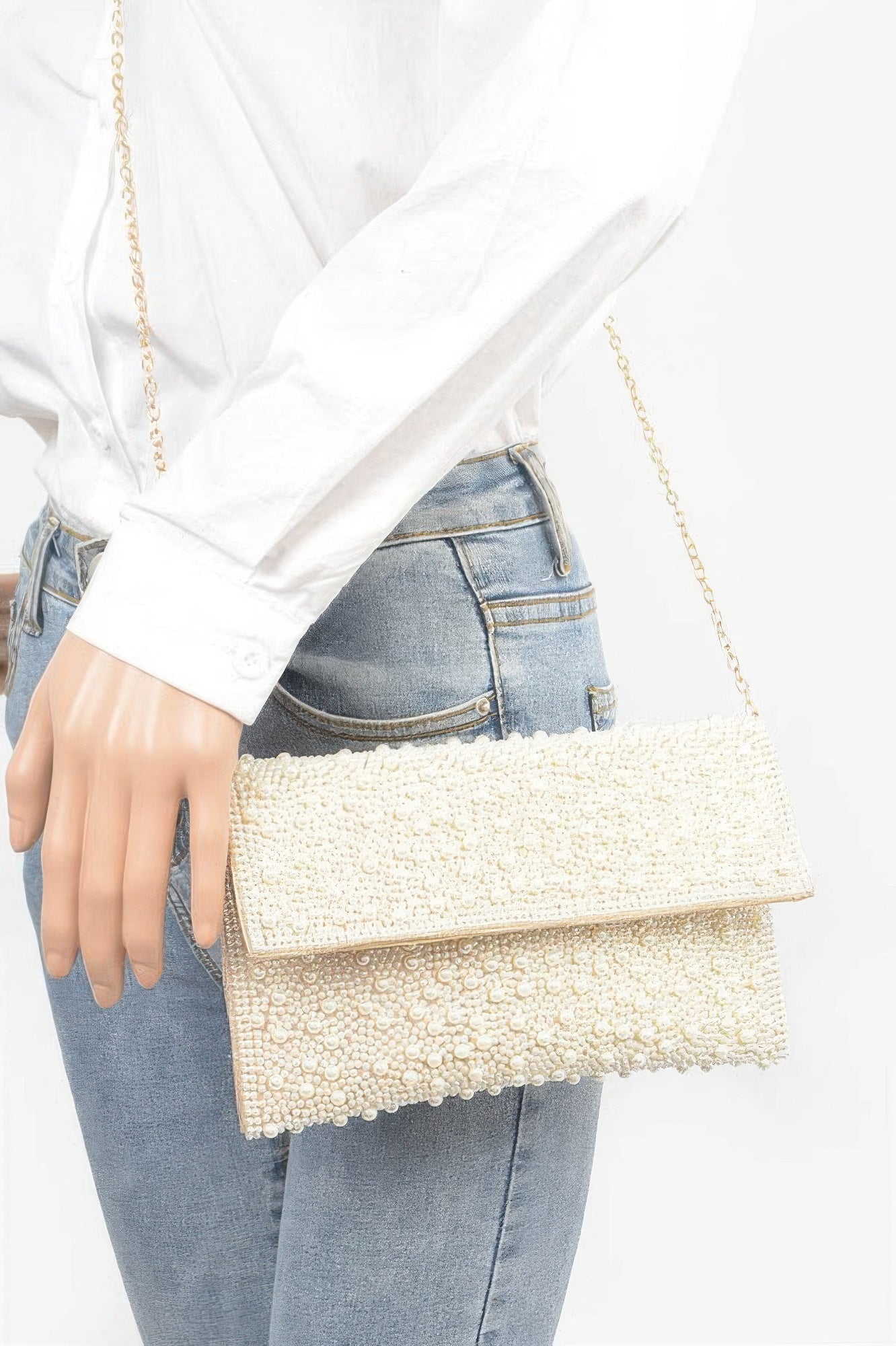 Faux Pearl Party Clutch - Grace Beauty H&C