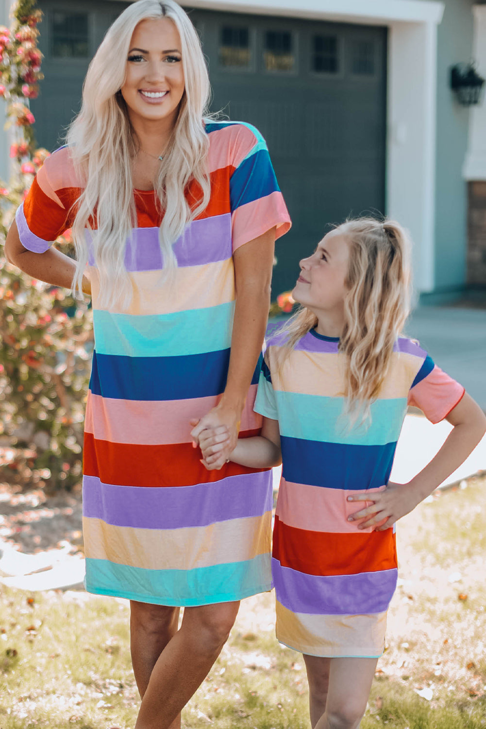 Women Color Block Side Slit Mini Dress - Grace Beauty H&C