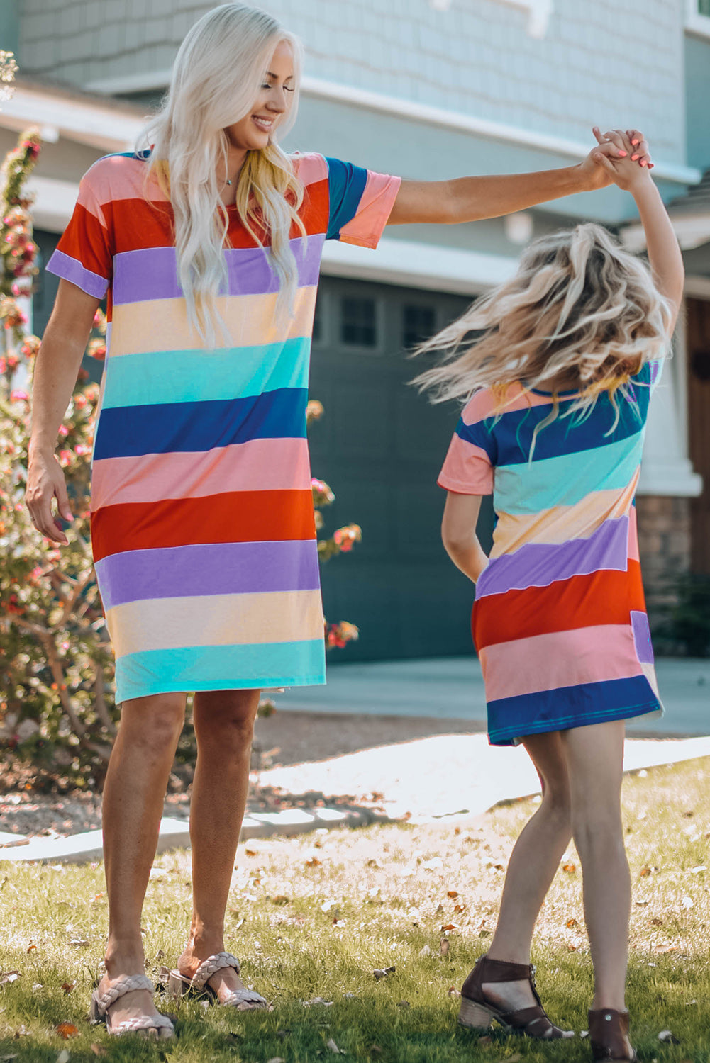 Women Color Block Side Slit Mini Dress - Grace Beauty H&C