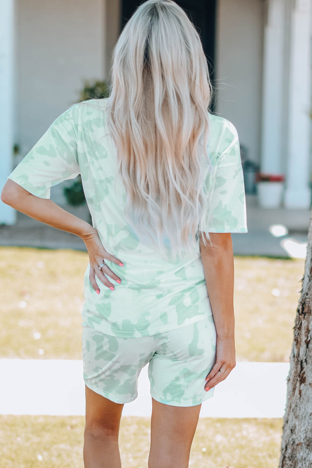 Women Printed Letter Graphic Lounge Set - Grace Beauty H&C