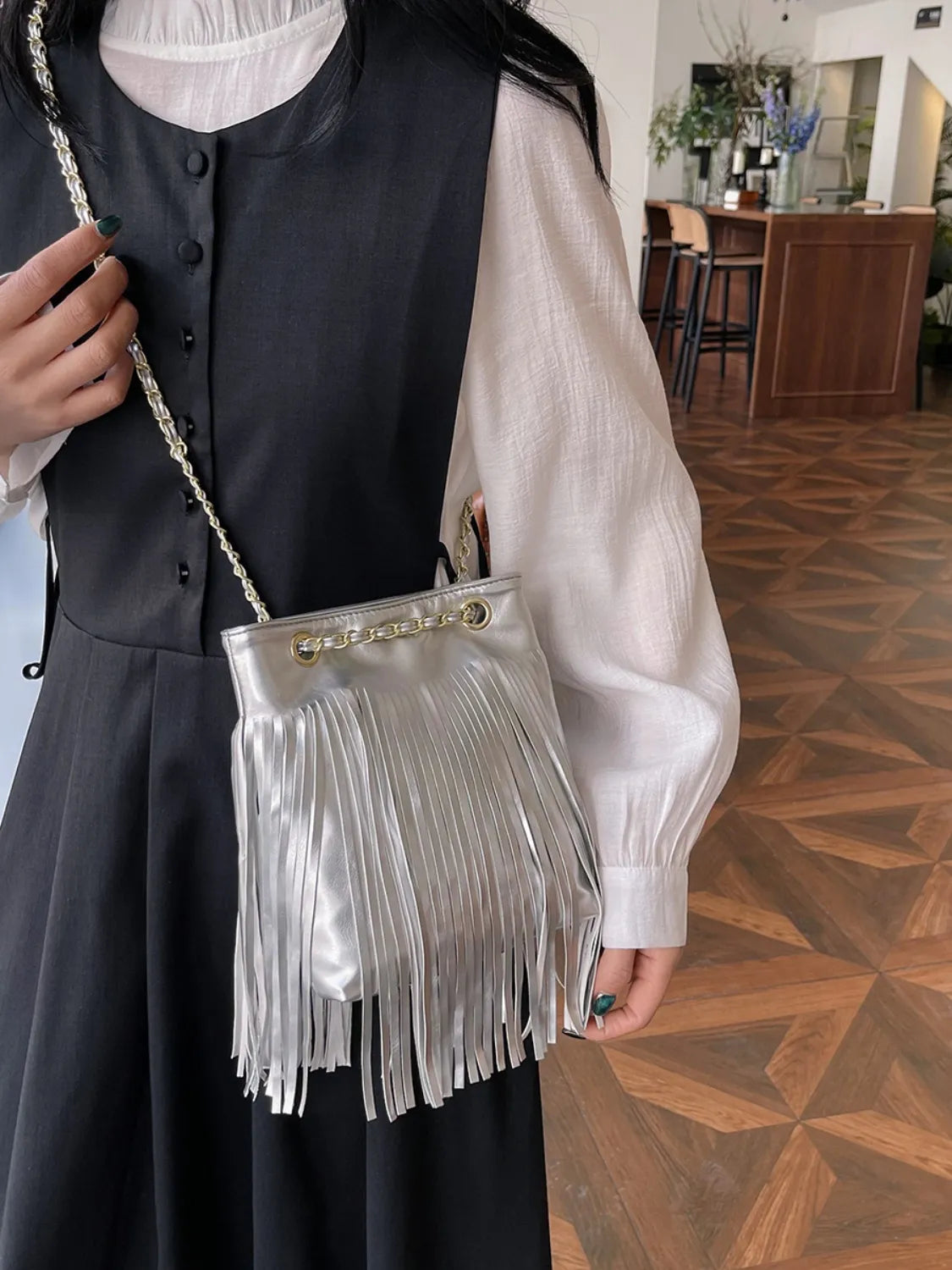 Women's Fringe PU Leather Crossbody Bag – Boho Shoulder Purse - Grace Beauty H&C