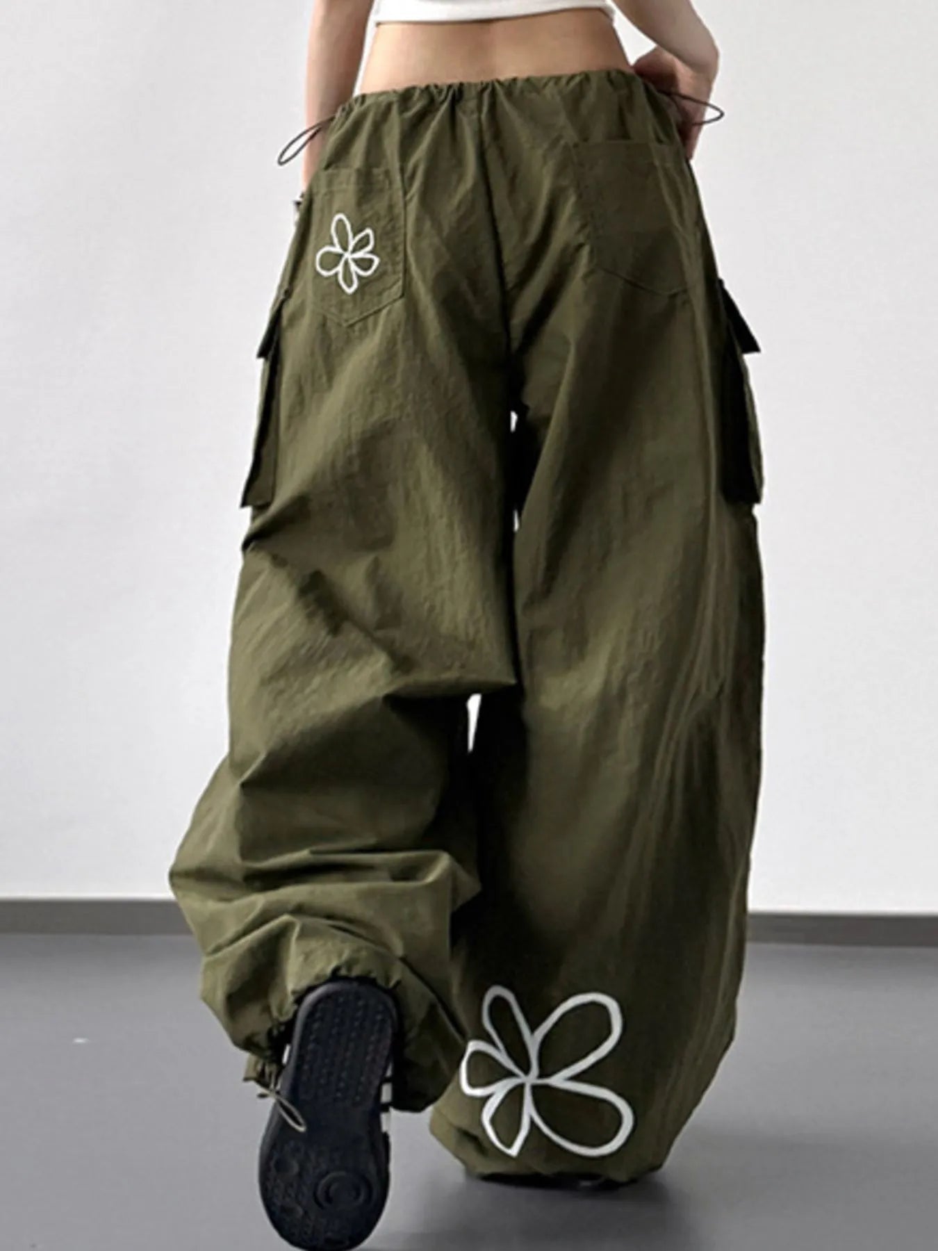 Drawstring Wide Leg Cargo Pants - Grace Beauty H&C