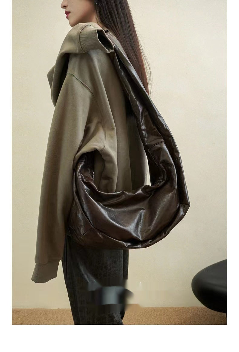 New Niche Oil Wax Leather Shoulder Messenger Bag - Grace Beauty H&C