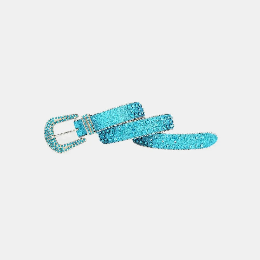 Rhinestone PU Leather Belt - Grace Beauty H&C