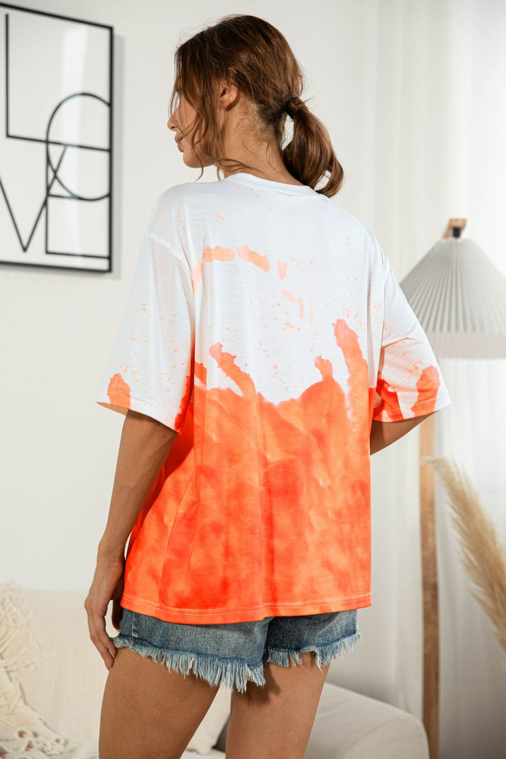 Tie-Dye Round Neck Tee Shirt - Grace Beauty H&C