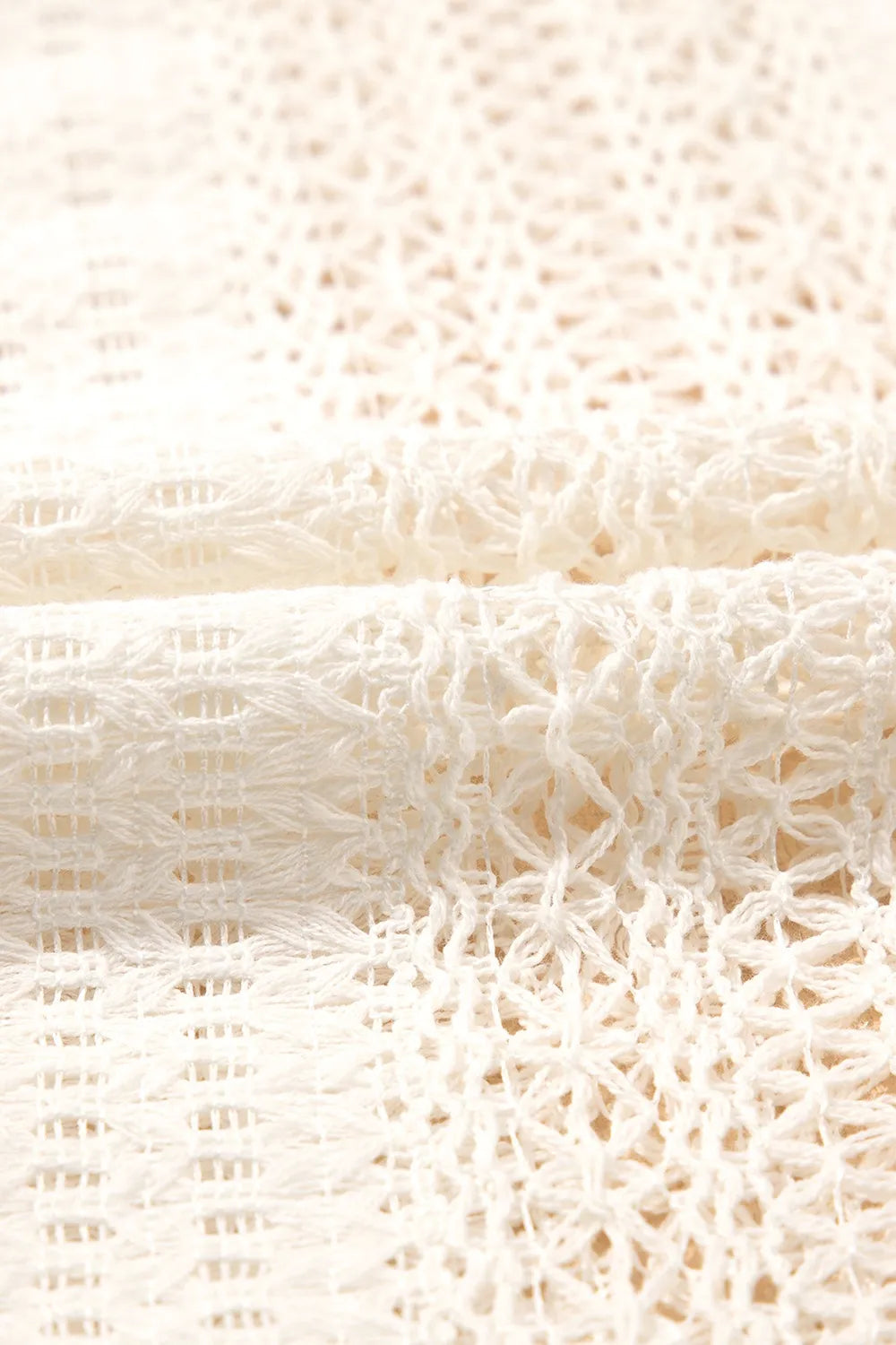 Lace Crochet Collared Neck Oversized Shirt - Grace Beauty H&C