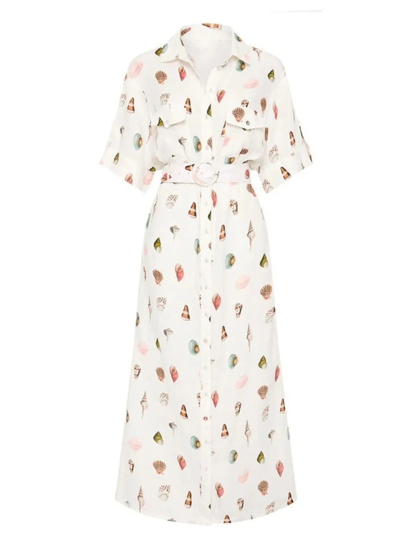 Printed Button Up Maxi Shirt Dress - Grace Beauty H&C