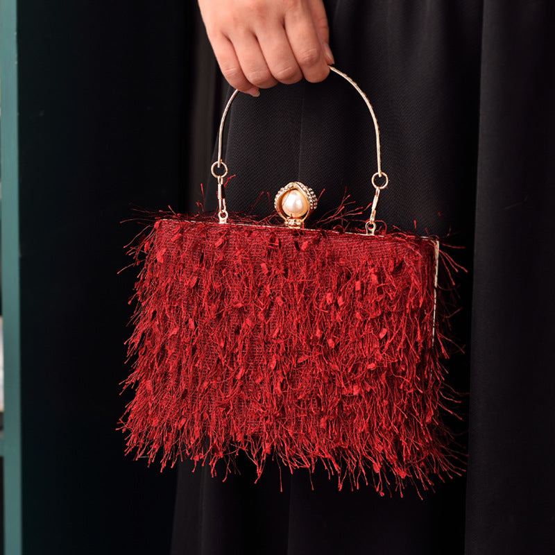 Tassel Handbags Women Dress Party Evening Bag Fashion Luxury Designer Square Bags Crossbody Shoulder Bag Ladies - Grace Beauty H&C 