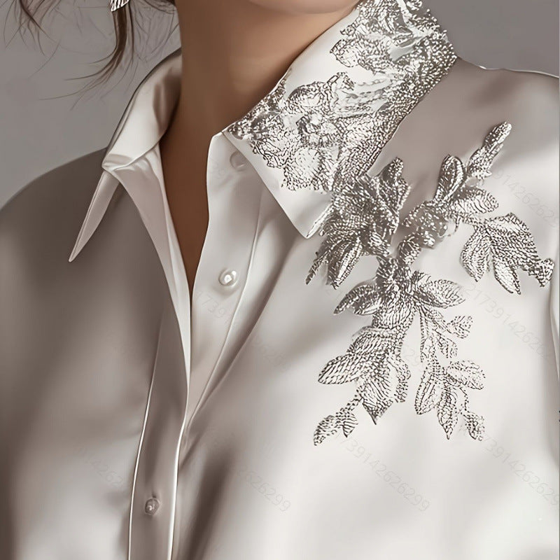 European And American Quality Embroidery Top Shirt Loose - Grace Beauty H&C 
