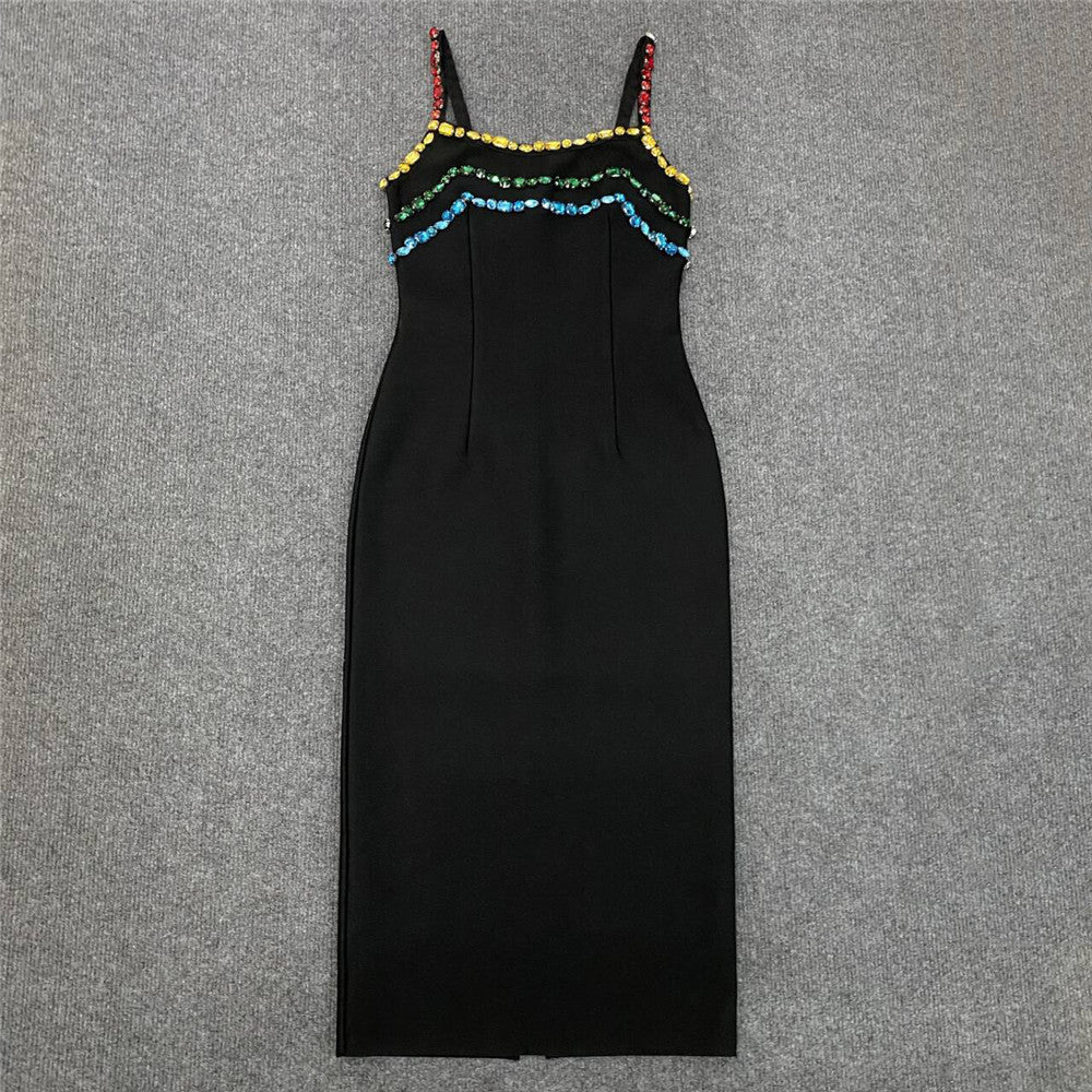 Rhinestone Sling Temperament Party Dress - Grace Beauty H&C 