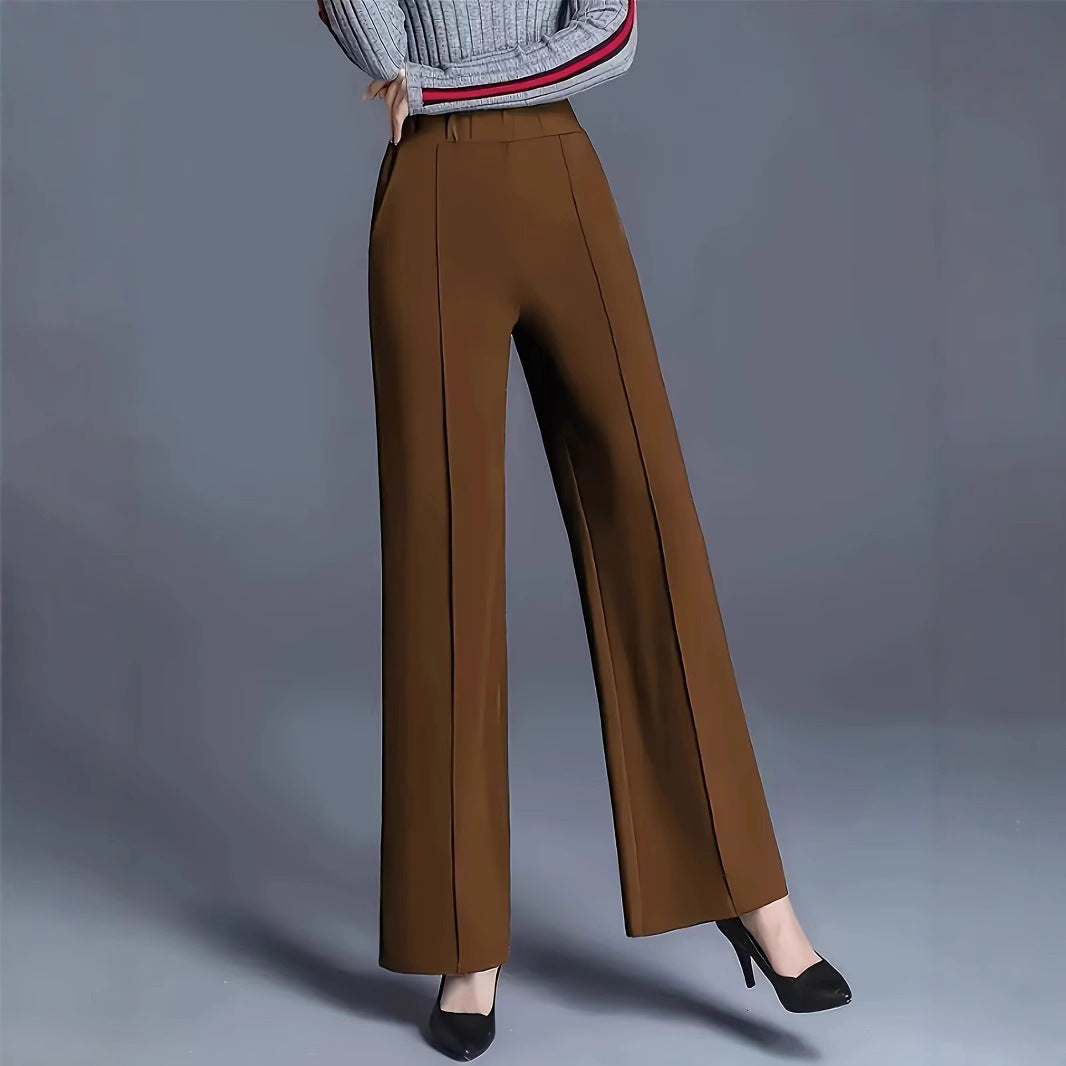 Women's Autumn And Winter Solid Color Wide Leg High Waist Loose And Slimming Casual Pants - Grace Beauty H&C 