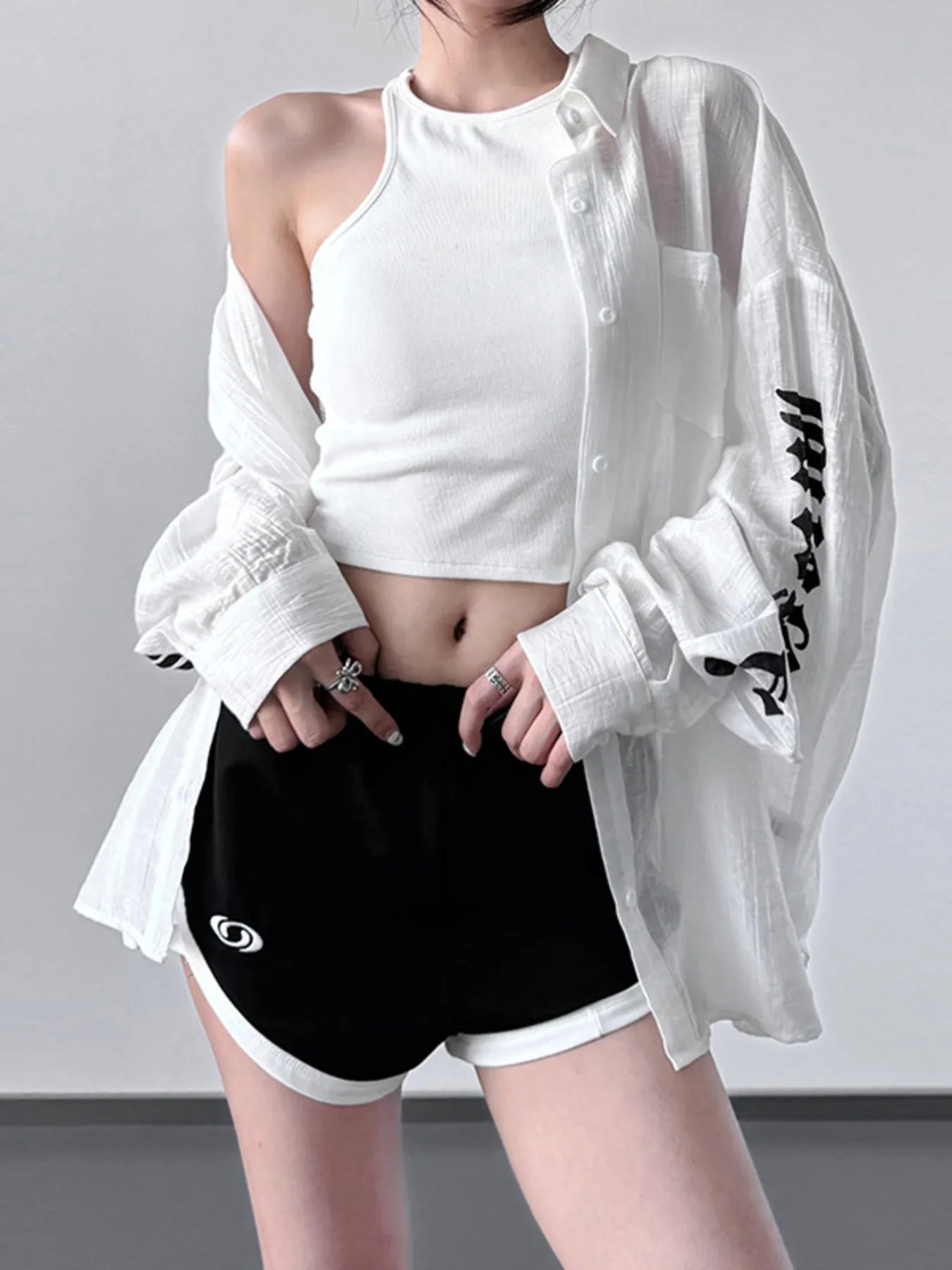 Button-Up Long Sleeve Oversized Shirt - Grace Beauty H&C 