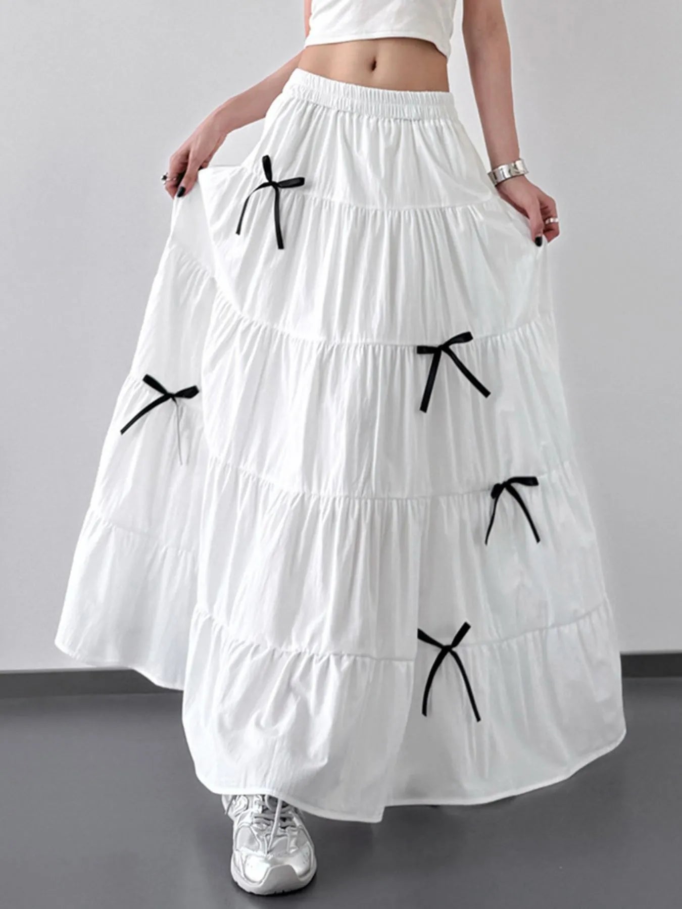 Tiered Bow Maxi Skirt - Grace Beauty H&C 