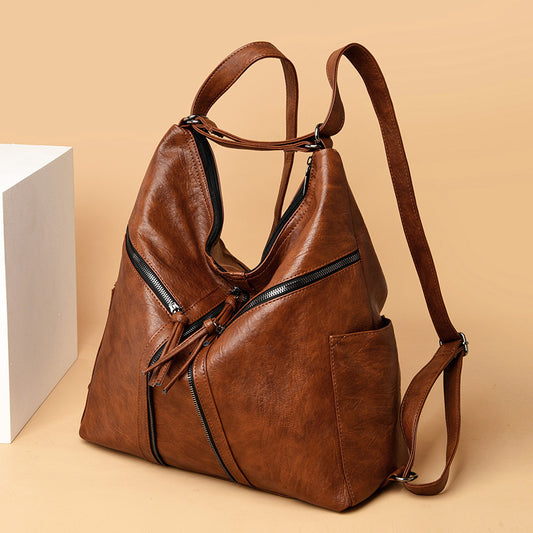 Soft Leather Versatile Leisure Shoulder Bag Multifunctional Backpack - Grace Beauty H&C 