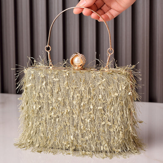 Tassel Handbags Women Dress Party Evening Bag Fashion Luxury Designer Square Bags Crossbody Shoulder Bag Ladies - Grace Beauty H&C 
