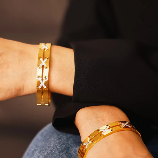 18K Gold-Plated Czech Diamond Bracelet - Grace Beauty H&C 