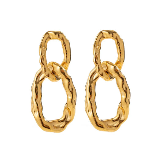 18K Gold-Plated Stainless Steel Drop Earrings - Grace Beauty H&C 