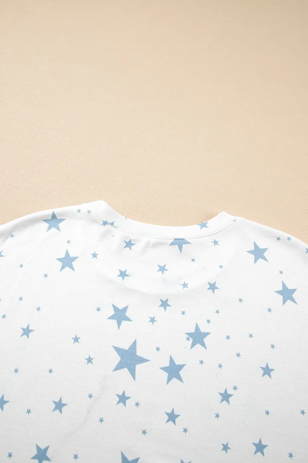 Stars Print Drop Shoulder Oversized T Shirt with Slits - Grace Beauty H&C 