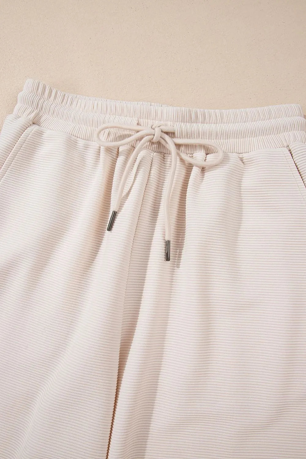 Textured Ruffled Sleeve Zipped Top and Wide Leg Pants Set - Grace Beauty H&C 