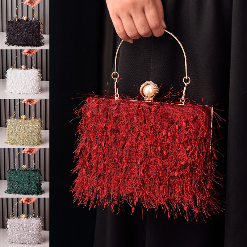 Tassel Handbags Women Dress Party Evening Bag Fashion Luxury Designer Square Bags Crossbody Shoulder Bag Ladies - Grace Beauty H&C 