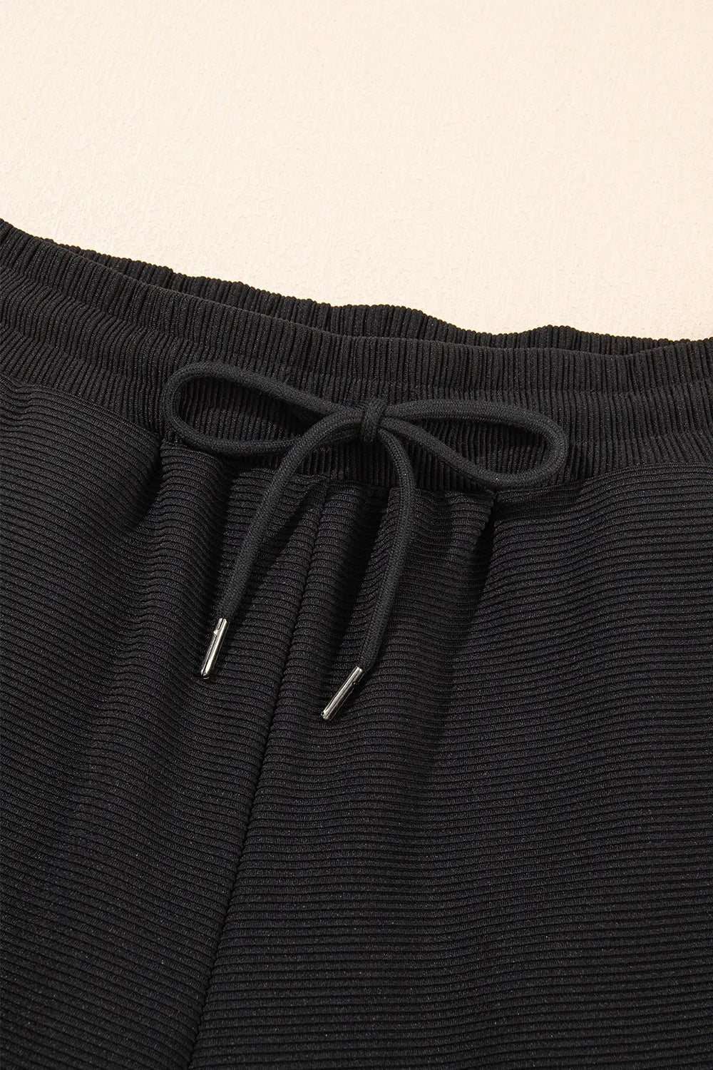 Textured Ruffled Sleeve Zipped Top and Wide Leg Pants Set - Grace Beauty H&C 