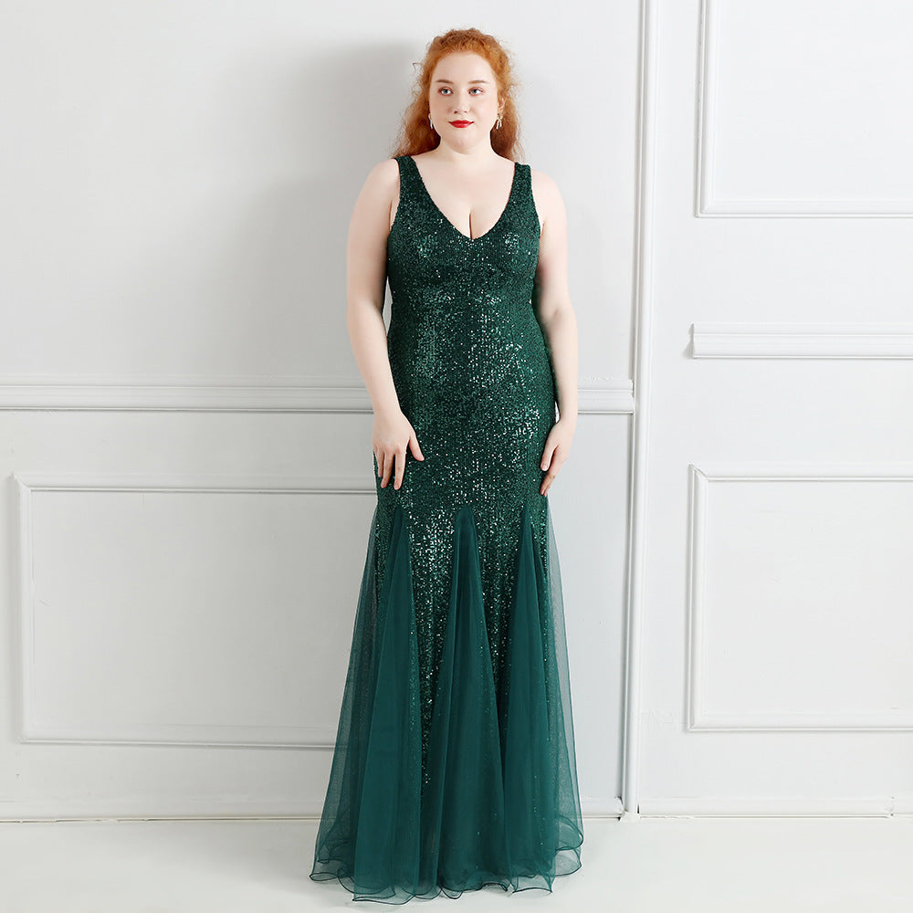 Fat Size Fat Beauty Costume Banquet Evening Dress - Grace Beauty H&C 