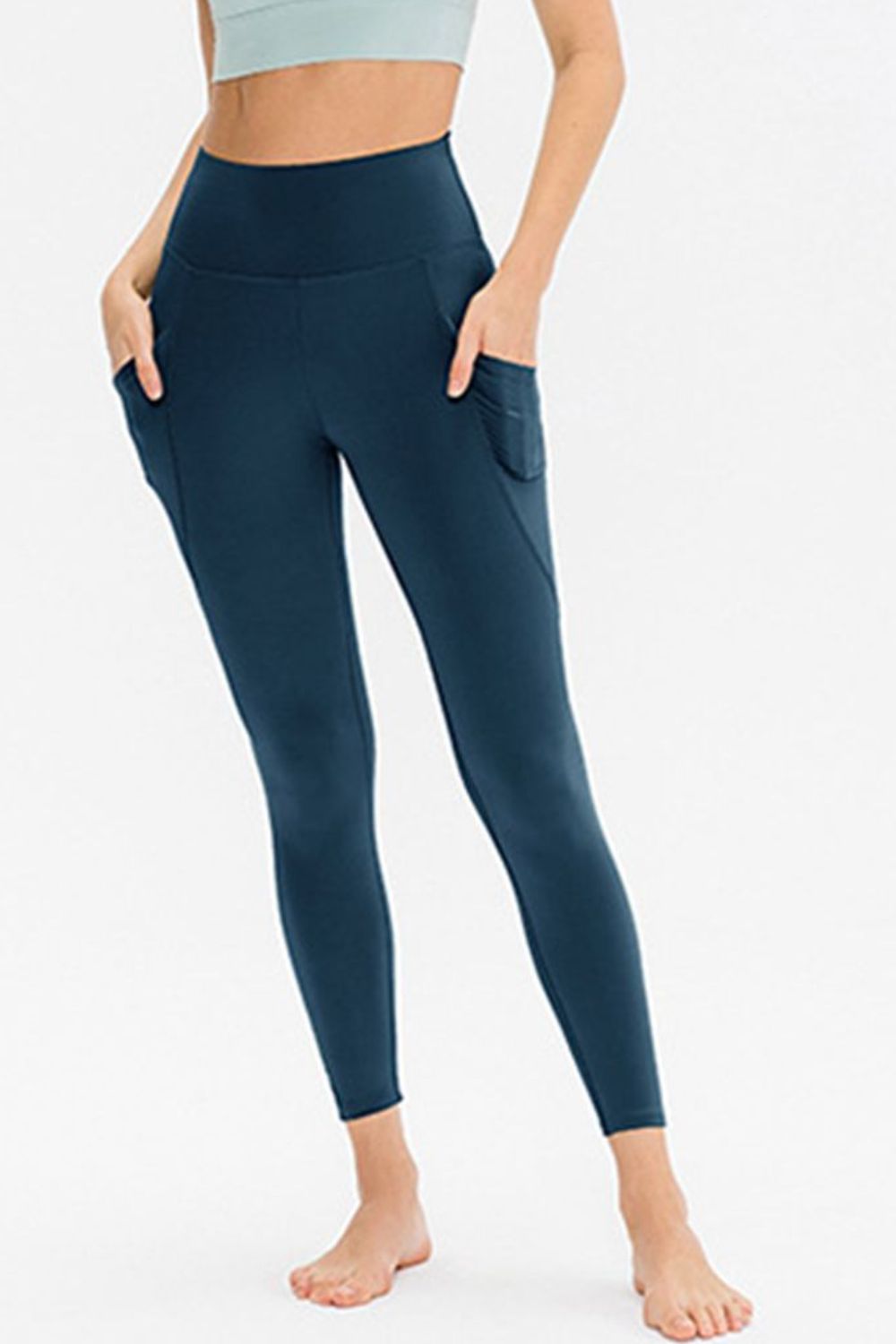 Slim Fit Long Active Leggings with Pockets - Grace Beauty H&C 