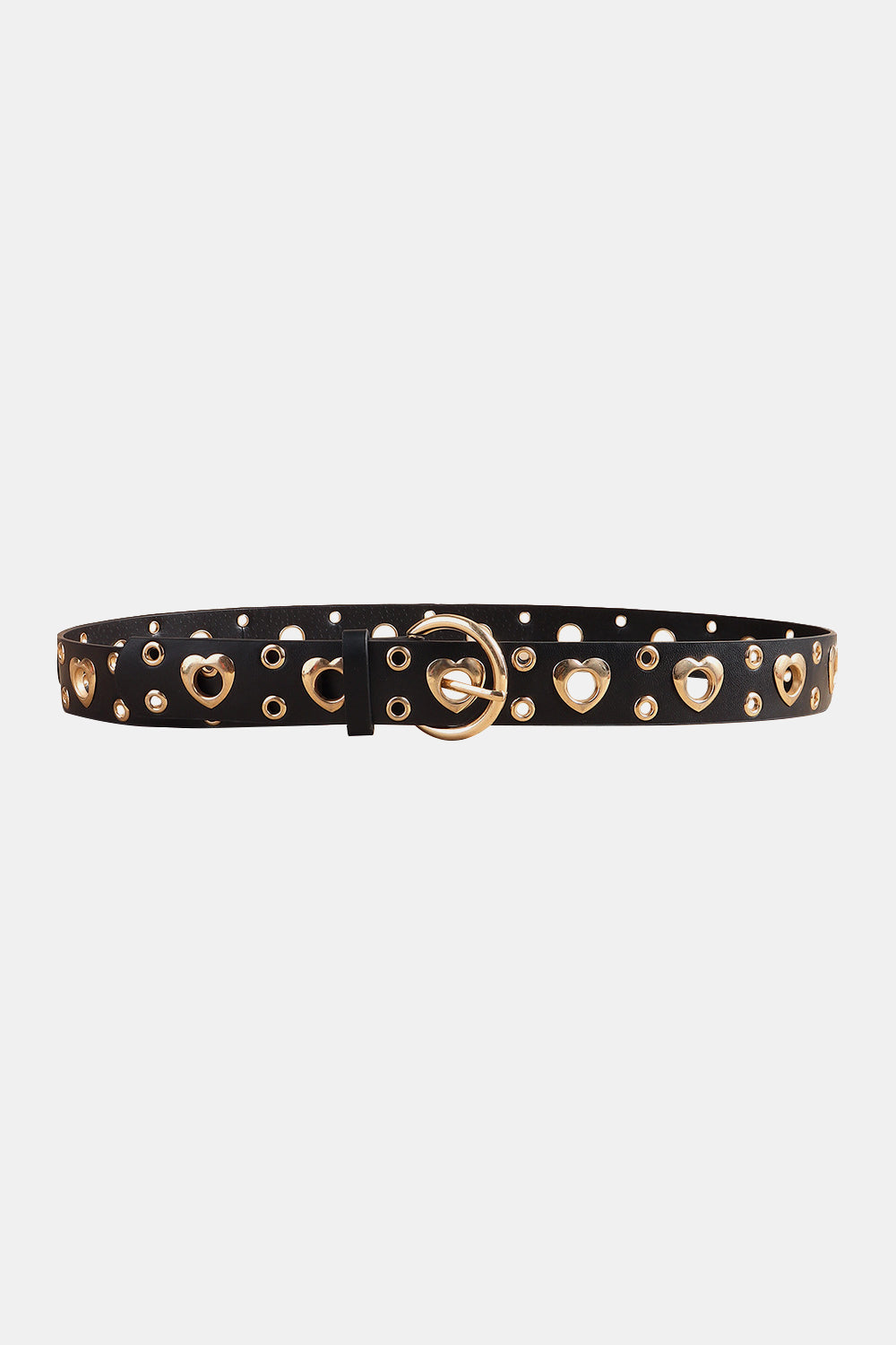 Heart Shape Alloy Detail PU Leather Belt - Grace Beauty H&C 
